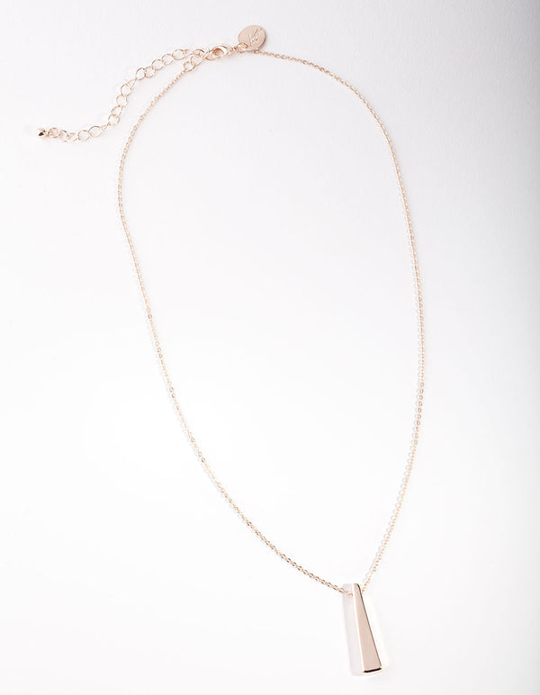 Rose Gold Triangle Drop Necklace