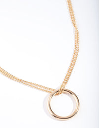 Gold Open Hoop Necklace - link has visual effect only