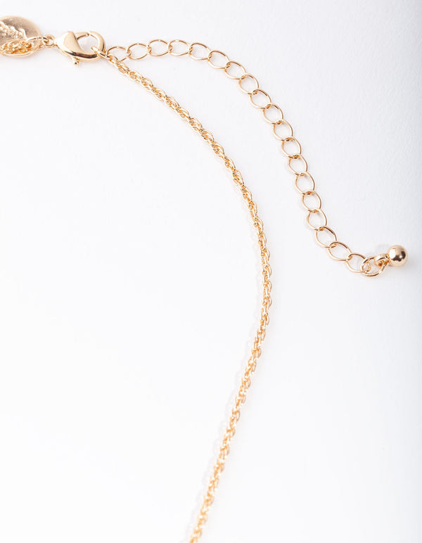 Gold Pearl Heart Necklace