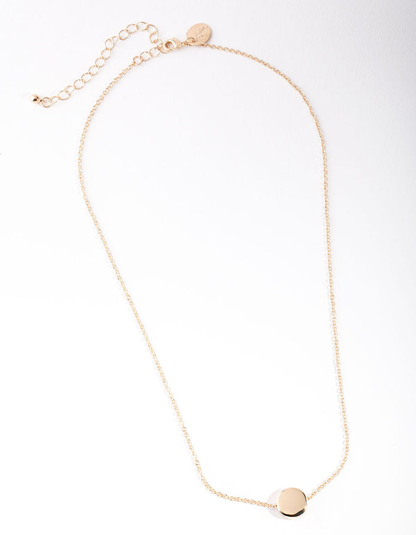 Gold Small Disc Necklace