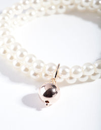 Rose Gold Pearl Multi Row Bracelet - link has visual effect only