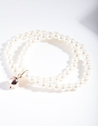 Rose Gold Pearl Multi Row Bracelet - link has visual effect only