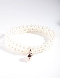 Rose Gold Pearl Multi Row Bracelet - link has visual effect only