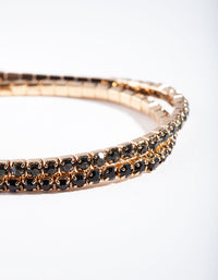 Gold Green Diamante Bracelet 2 Pack - link has visual effect only