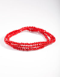 Red Faceted Bead Bracelet Set - link has visual effect only