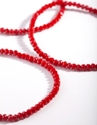 Red Faceted Bead Bracelet Set - link has visual effect only