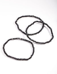 Black Faceted Bead Bracelet Set - link has visual effect only
