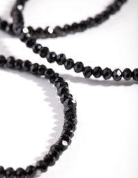 Black Faceted Bead Bracelet Set - link has visual effect only