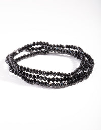 Black Faceted Bead Bracelet Set - link has visual effect only
