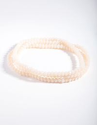 Pink Facet Bead Bracelet Set - link has visual effect only