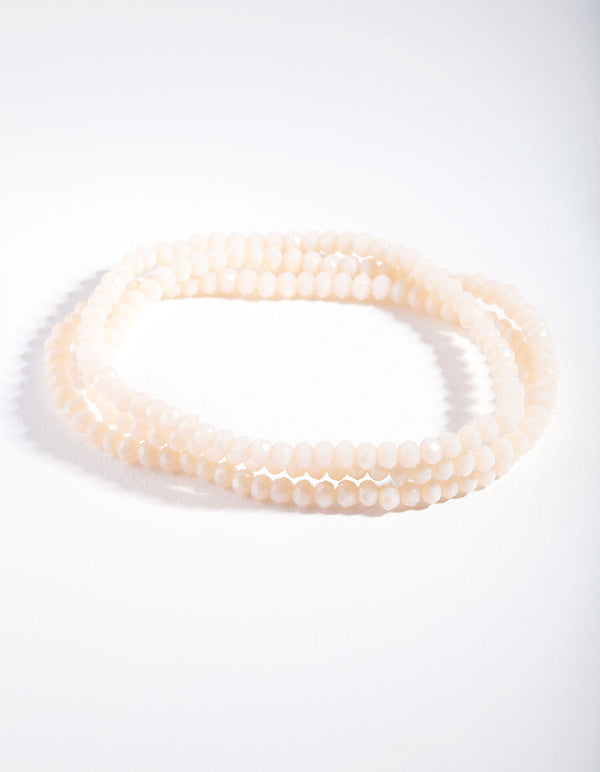 Pink Facet Bead Bracelet Set