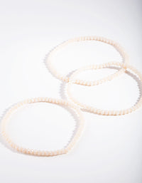 Pink Facet Bead Bracelet Set - link has visual effect only