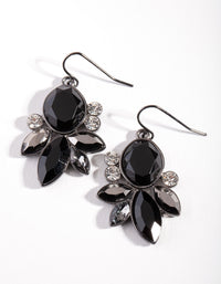 Black Grey Gunmetal Cluster Earrings - link has visual effect only