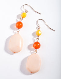 Rose Gold Orange Neutral Drop Earrings - link has visual effect only