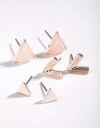 Rose Gold Triangle Earring 3 Pack - link has visual effect only