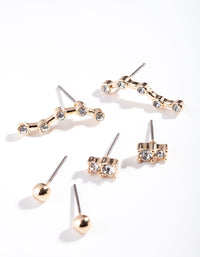 Gold Astrology Mix Earring Pack - link has visual effect only