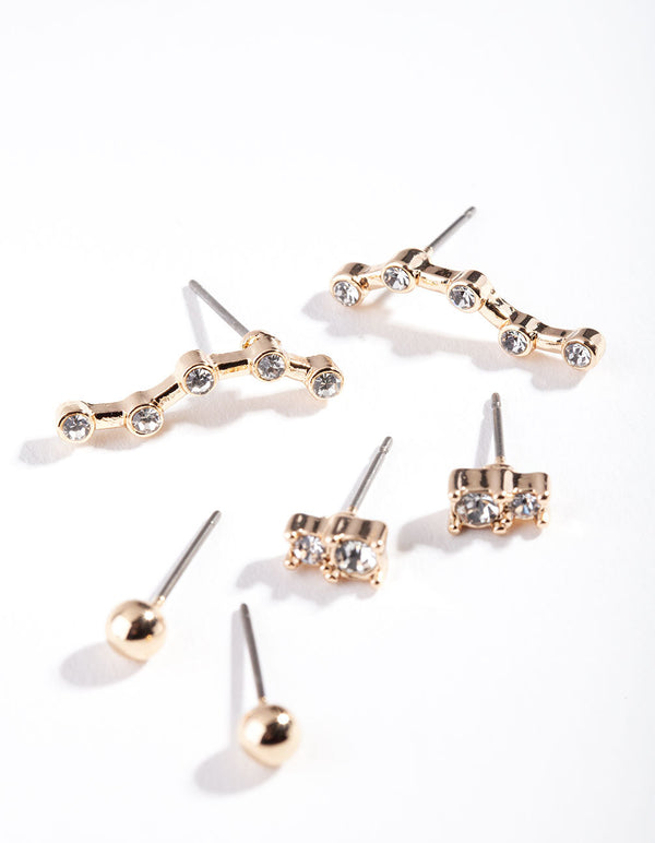 Gold Astrology Mix Earring Pack