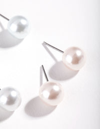 Multi Coloured Pearl Bead Earring 3 Pack - link has visual effect only