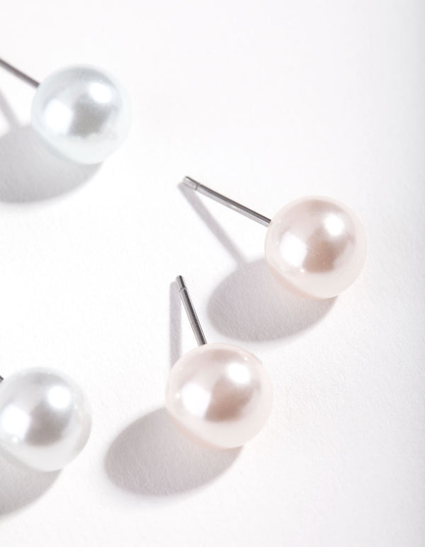 Multi Coloured Pearl Bead Earring 3 Pack