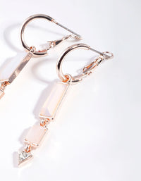 Rose Gold Moonstone Rose Quartz Earrings - link has visual effect only