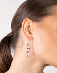 Silver Multi Amethyst Drop Earrings - link has visual effect only