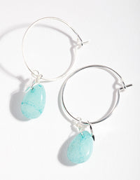 Sterling Silver Amazonite Celestial Charm Hoop Earrings - link has visual effect only