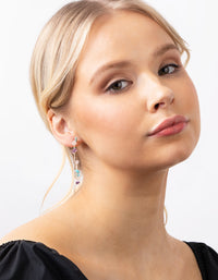 Rose Gold Turquoise, Rose Quartz, Amethyst Hoop Earrings - link has visual effect only