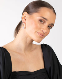 Gold Reflective Moonstone Hoop Drop Earrings - link has visual effect only