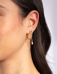 Gold Textured Moonstone Ear Stack - link has visual effect only