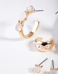 Gold Ethereal Moonstone Ear Stack - link has visual effect only