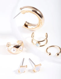 Gold Ethereal Moonstone Ear Stack - link has visual effect only