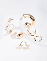 Gold Ethereal Moonstone Ear Stack - link has visual effect only