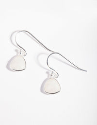 Sterling Silver Moonstone Bezel Drop Earrings - link has visual effect only