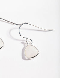 Sterling Silver Moonstone Bezel Drop Earrings - link has visual effect only