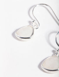 Sterling Silver Moonstone Bezel Drop Earrings - link has visual effect only