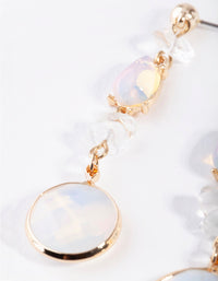 Gold Moonstone Faceted Stone Drop Earrings - link has visual effect only