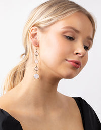 Gold Facet Cut Rose Quartz Stone Earrings - link has visual effect only