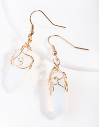 Gold Coil Wrap Moonstone Earrings - link has visual effect only