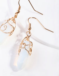 Gold Coil Wrap Moonstone Earrings - link has visual effect only