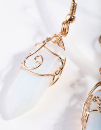 Gold Coil Wrap Moonstone Earrings - link has visual effect only