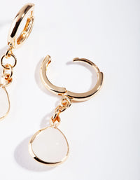 Gold Mini Crystal Rock Drop Earrings - link has visual effect only