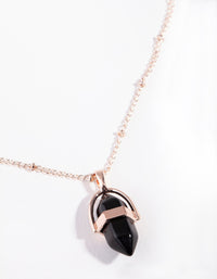 Rose Gold Small Shard Jet Stone Necklace - link has visual effect only