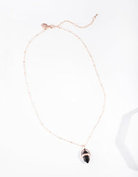 Rose Gold Small Shard Jet Stone Necklace - link has visual effect only