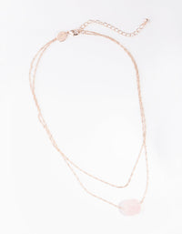 Rose Gold Double Chain Rose Quartz Necklace - link has visual effect only