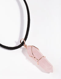 Rozegouden draadwikkel rozenkwarts ketting - link has visual effect only