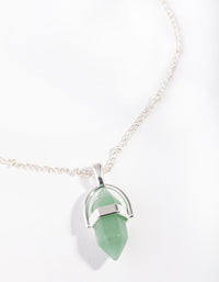 Silver Small Shard Jade Stone Necklace - link has visual effect only