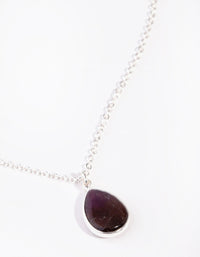 Zilveren dubbellaagse amethist ketting - link has visual effect only
