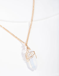 Gold Curled Moonstone Necklace - link has visual effect only