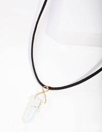 Gold Wire Wrap Moonstone Necklace - link has visual effect only