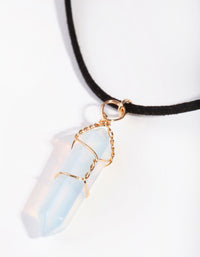 Gold Wire Wrap Moonstone Necklace - link has visual effect only
